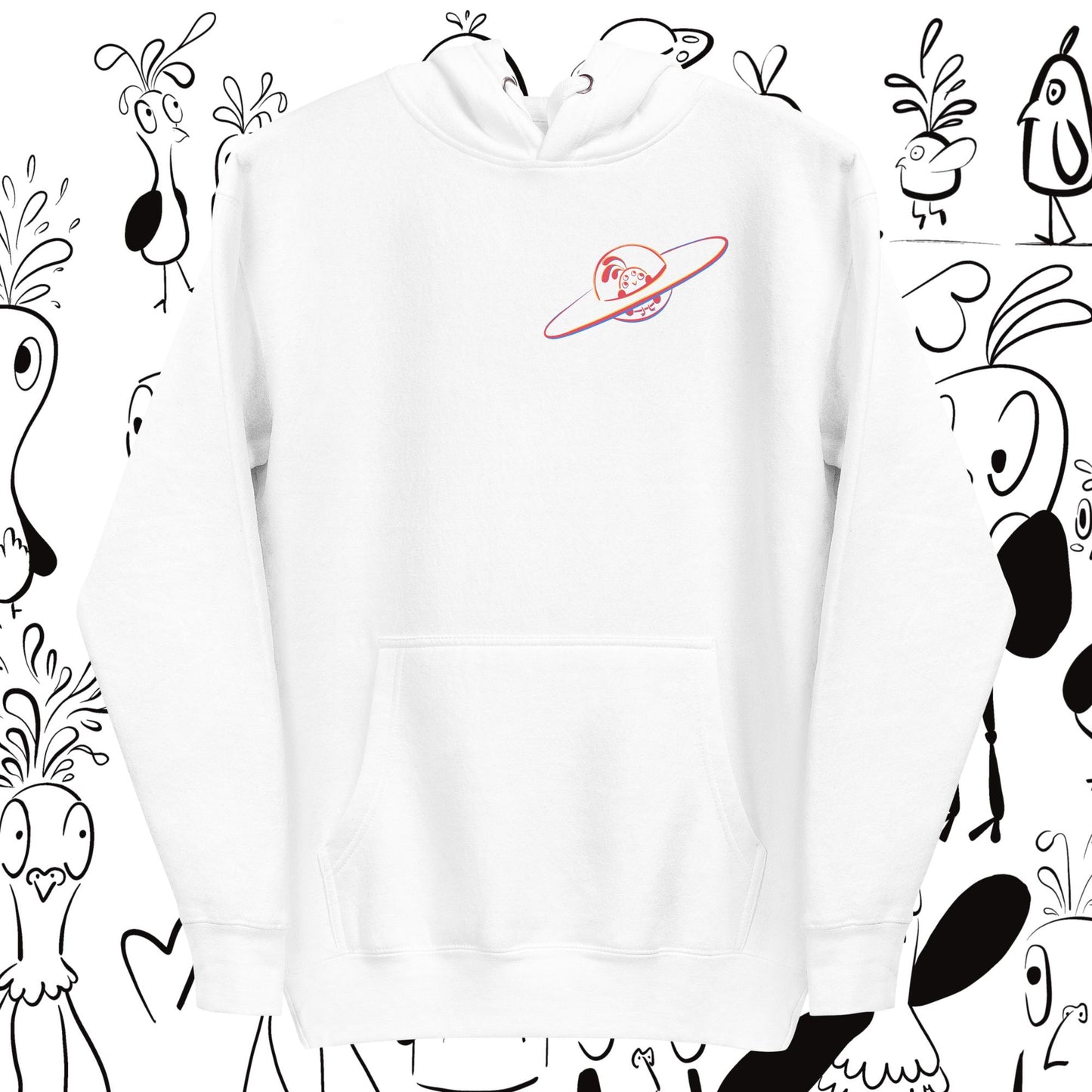 Space 1.0 Unisex White Hoodie